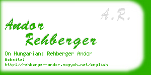 andor rehberger business card